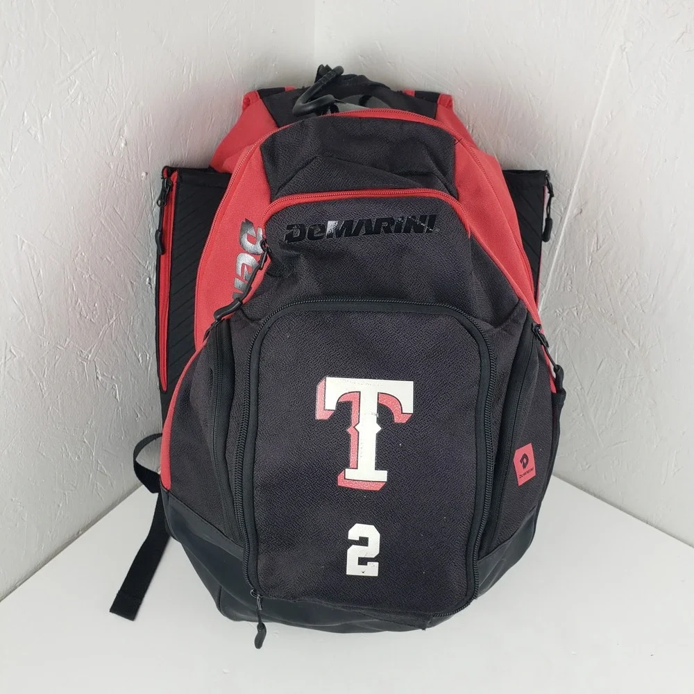 DeMarini Voodoo Baseball Softball Bat Backpack Bag Black Red T 2 Logo